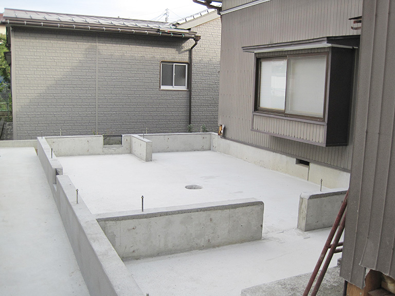 富山市 一部屋増築工事 基礎工事完了の写真