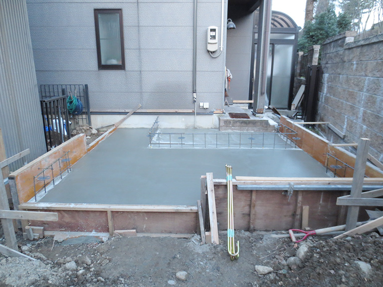 富山市 子供部屋の2階増築 基礎工事の写真