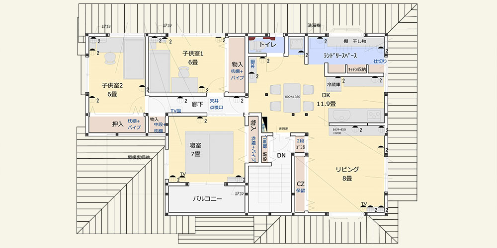 二世帯住宅の図面